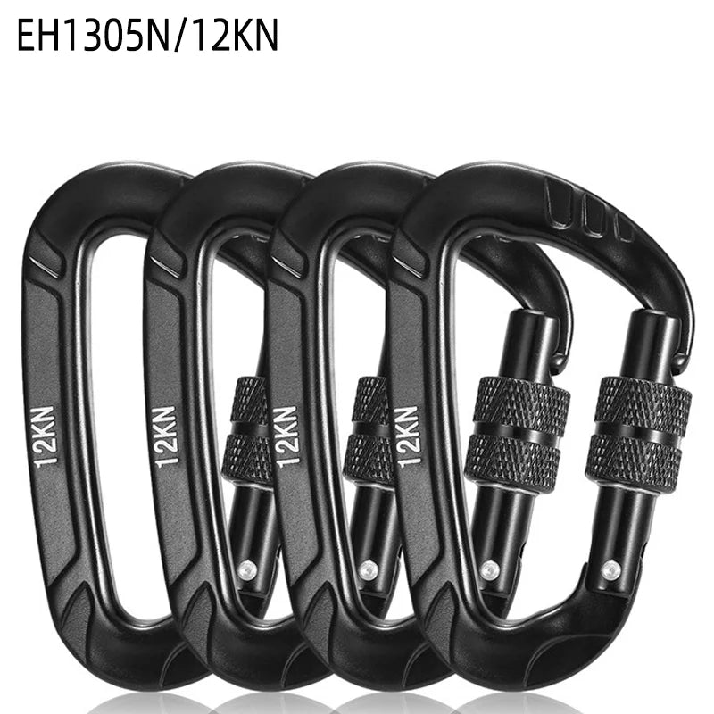 12KN Outdoor Hiking Camping Aluminum Locking Spring Snap Hooks Automatic Buckles for Secure Connections