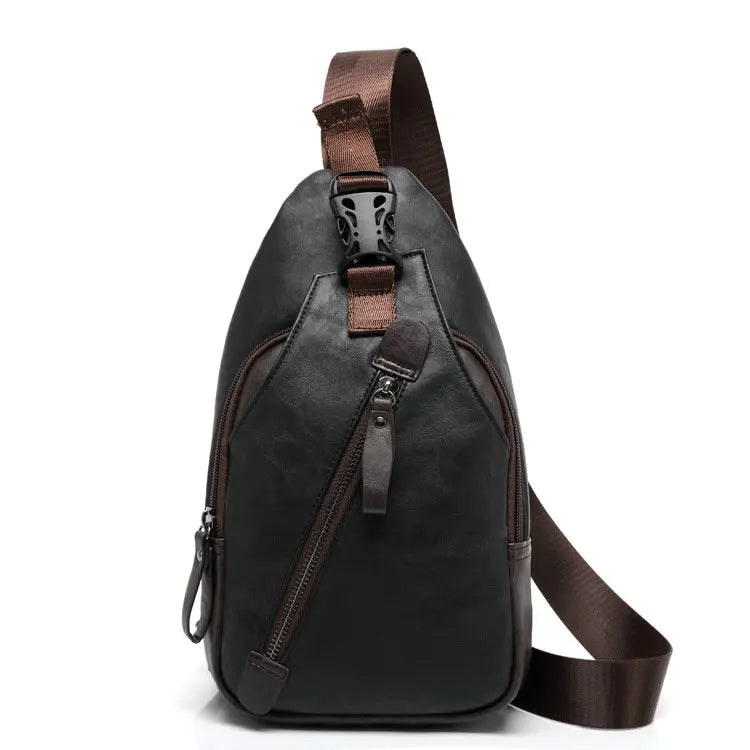 New Small Casual Satchel  Pu Leather Sport Side Chest Sling Crossbody Luggage Travel Shoulder Messenger Bag for Men Women