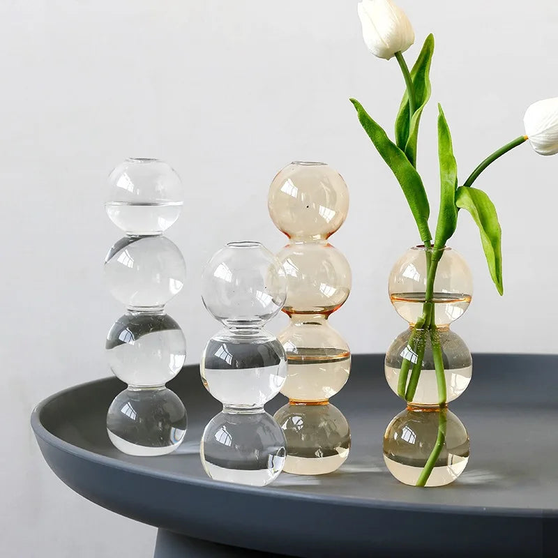 2021 Living Room Table Decoration Creative Nordic Bubble Glass Vases Holder