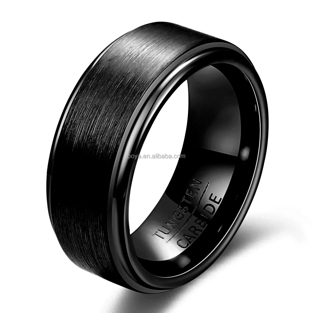 POYA Jewelry Fashion 8mm Couple Wed Ring Set Engagement Ring Gold 18k for Trendy Weddings Parties Gifts