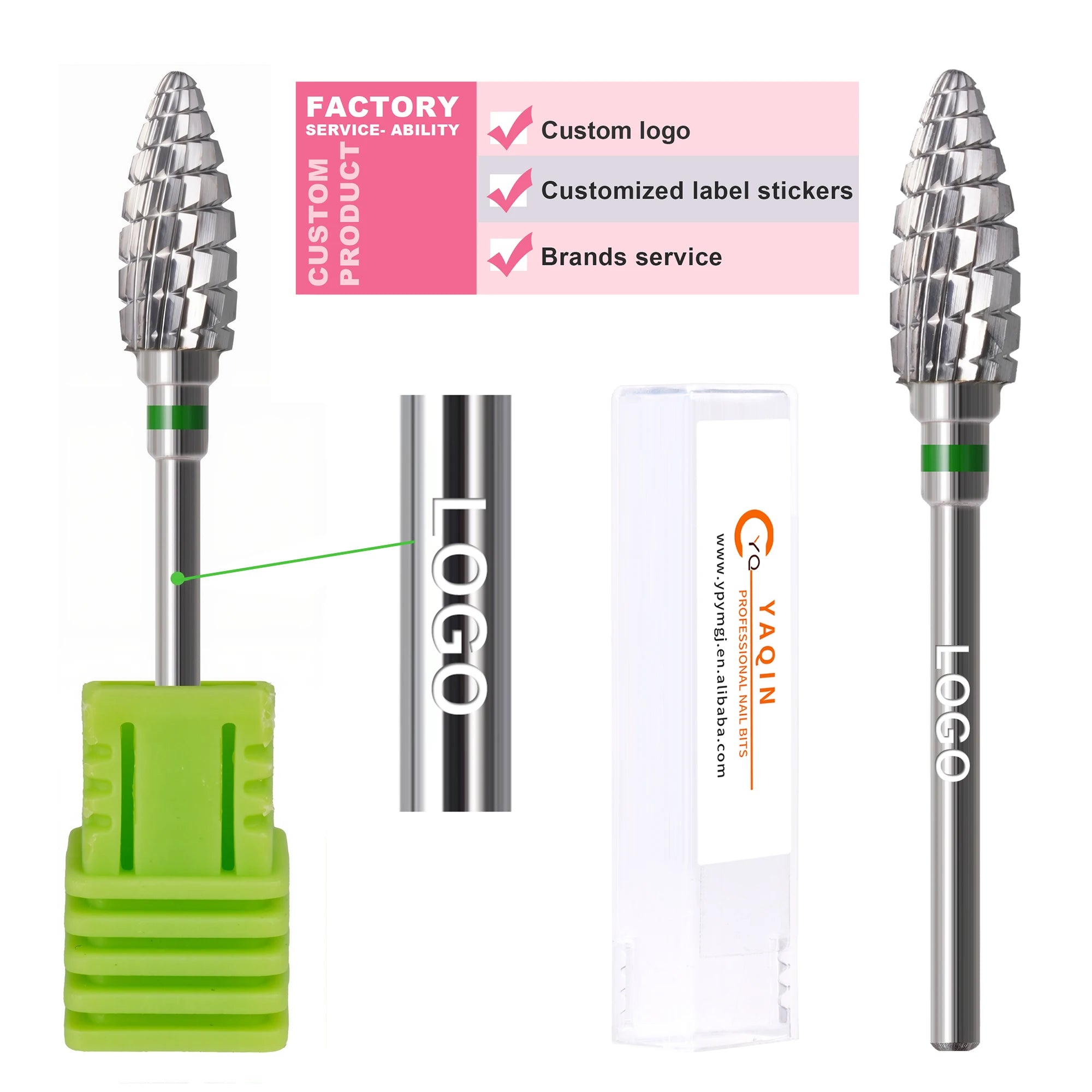 New Gold Carbide Tapered Milling Cutter Manicure Remove Gel Long Drill Drill Bits for Nail