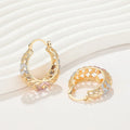 Girls Earrings Hollow Copper Alloy Women Hoop 18K Laminated Gold Wholesale Oro Plated Wholesale Earrings Women Fashion Jewelry
