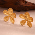 New Arrivals Flower Stud Earrings for Women Waterproof Jewelry Gold Plated Stainless Steel Earrings