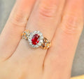 High Quality Vintage Court Style 18K Gold Natural Pigeon Blood Ruby Ring Fine Jewelry for Wedding in Europe the United States