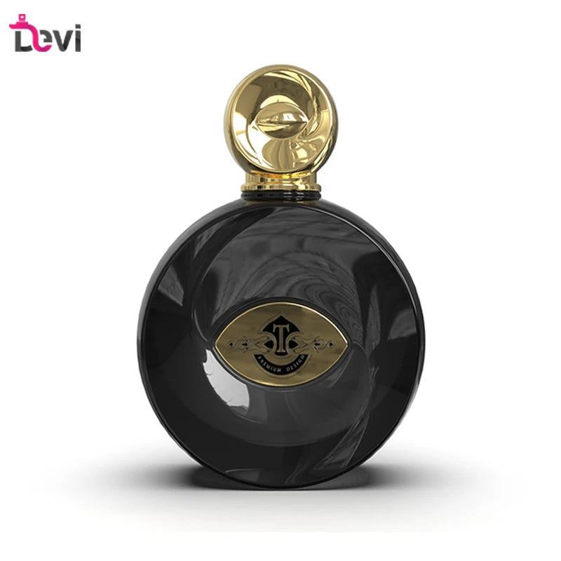 Devi New Design Glass Perfume Bottles 100ml Luxury Lady Mens Black Perfume Bottle Empty Container Spray Fragrance Atomizer