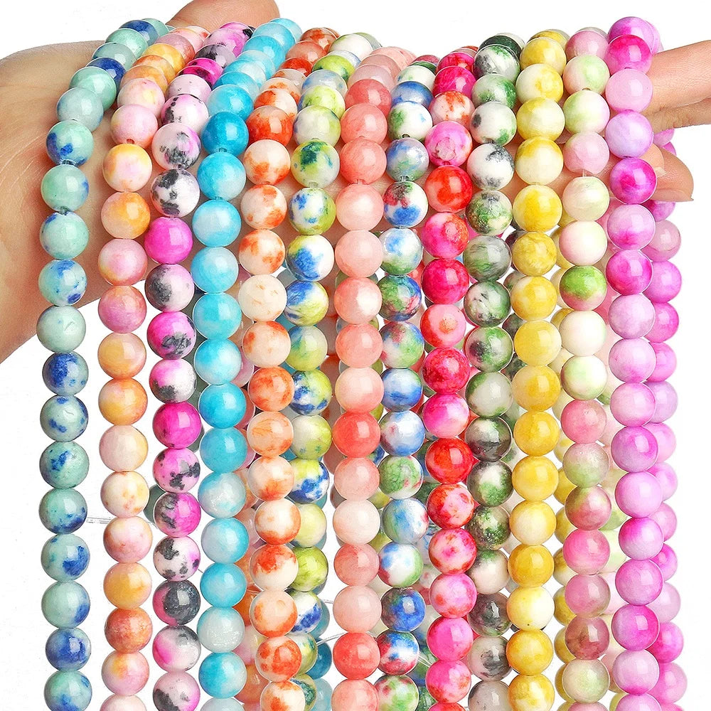 Wholesale Mixed Color Persian Jades Chalcedony Stone Beads 6/8/10/12MM round Beads for Jewelry Making