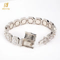 NUOYA Iced Out Zircon Tennis Bracelet 10mm Plated Clustered Hip Hop Jewelry Gift for Men Women Unisex Party Bling