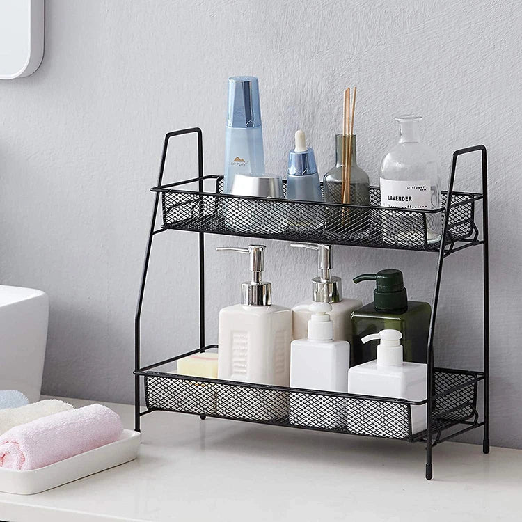 China Black Industrial Modern Sponge Shelf Kitchen Bathroom Storage Rack