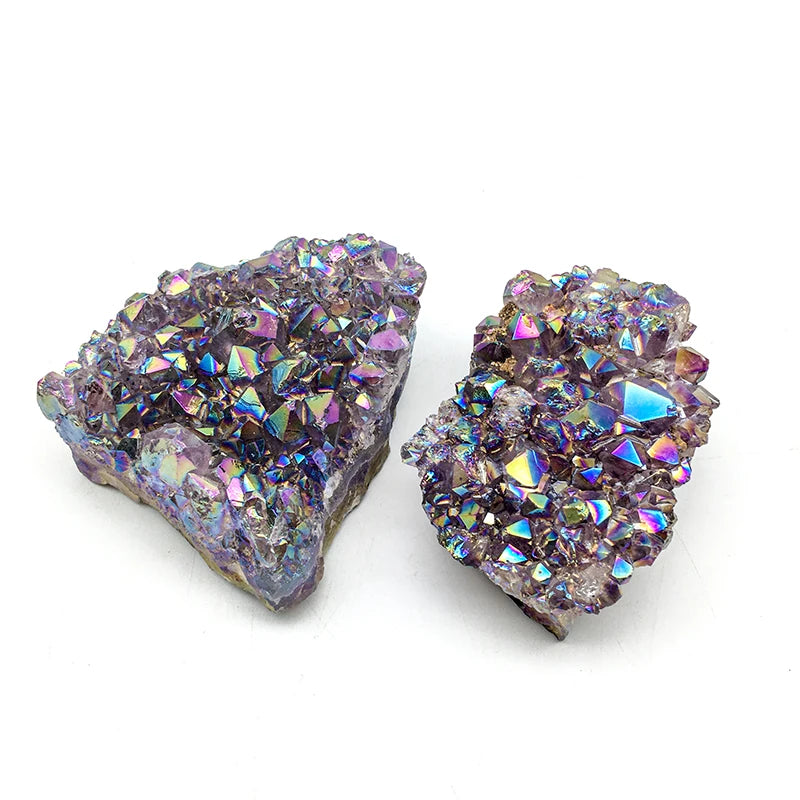 Wholesale Natural Aura Amethyst Cluster Hand Made Angle Cluster Crystal Craft Amethyst Cluster for Decoration