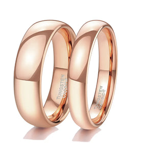 Couple Fashion Trendy 2 4 6mm Wide Multi Sizes Tungsten Carbide Steel Finger Ring Unisex for Women Rose Gold Plated