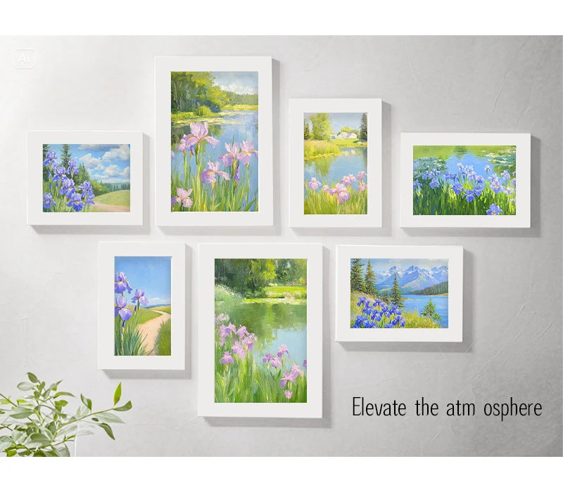 9 Sets of Creative Decorative A4 White Wooden Picture Frame Wall Hanging Combination Thicken Photo Frame Design