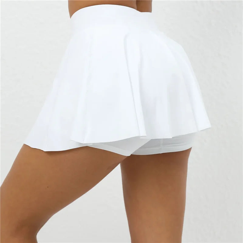 P536 Hot Selling Breathable Polyester Custom Women's Shorts Skirt Pockets Gym Fitness Wear Running Workout Sports Tennis Skirt