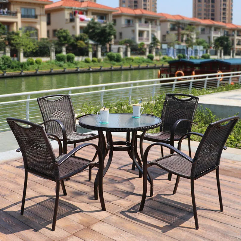 Wholesale Restaurant Terrace Furniture Outdoor Dining Chair Popular Outdoor Furniture Chairs Set Garden Chair Rattan / Wicker