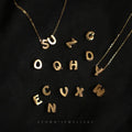Lovely Mini Letter Name Pendant DIY Necklace Chain Initial Charm Sterling Silver 925 Necklace for Gift