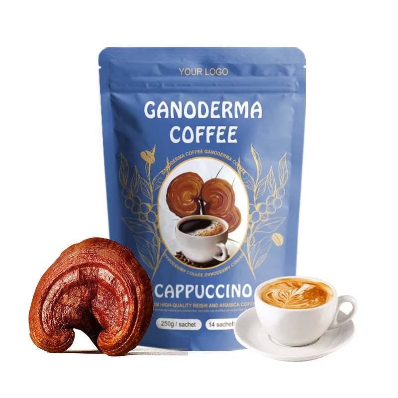 AMULYN OEM Private Label Ganoderma Coffee Powder Instant Slimming Mushroom Extract with Bitter Taste in Bag (14 Sachets Per Bag)