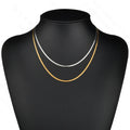 Simple Design 304 Stainless Steel Jewelry Hip Hop Snake Chain Necklace Gold Silver Color Flat Snake Necklace for Men