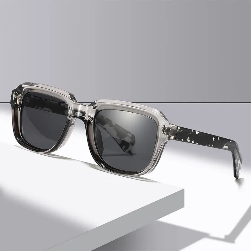 2025 Fashion TAC Acetate Men Sunglasses Custom Logo Vintage TR90 Narrow Frame Classic Polarized UV400 Sunglasses