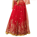 Women's Exquisite Large Circular Princess Golden Floral Print Dress with Lace for Indian Belly Dance Performance Half Skirt