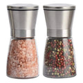 Adjustable Salt and Pepper Grinders Stainless Steel Short Glass Shakers with Adjustable Coarseness for Peppercorn Salt