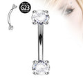 Wholesale Custom G23 Titanium Zircon Internally Threaded Curved Barbell Crystal Eyebrow Ring Helix Earring Piercing Body Jewelry