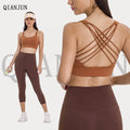 Wholesale Breathable Double Straps Cross Classic Sportswear Gym Wear Sexy Open Back Strappy Sports Bra