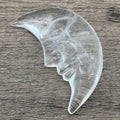 2026 Natural clear Quartz Carving Sun and Moon Face