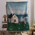 Custom Woven Tapestry Jacquard Throw Blanket Cotton/Polyester Eco-Friendly & Anti-Pilling Hotel/Home/Travel Use
