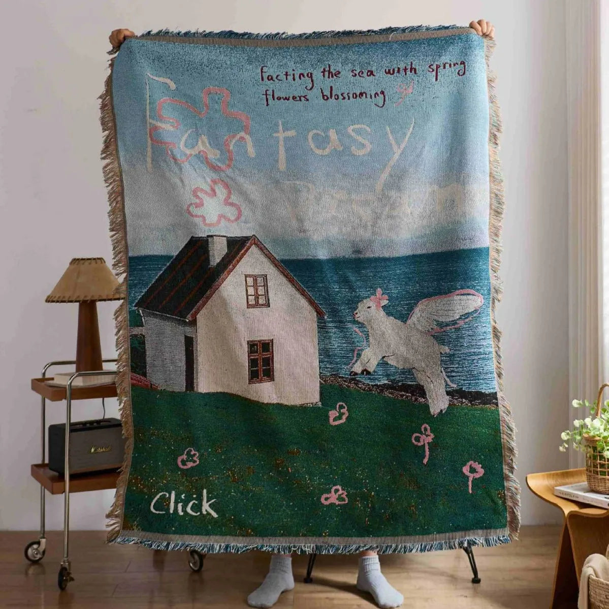 Custom Woven Tapestry Jacquard Throw Blanket Cotton/Polyester Eco-Friendly & Anti-Pilling Hotel/Home/Travel Use