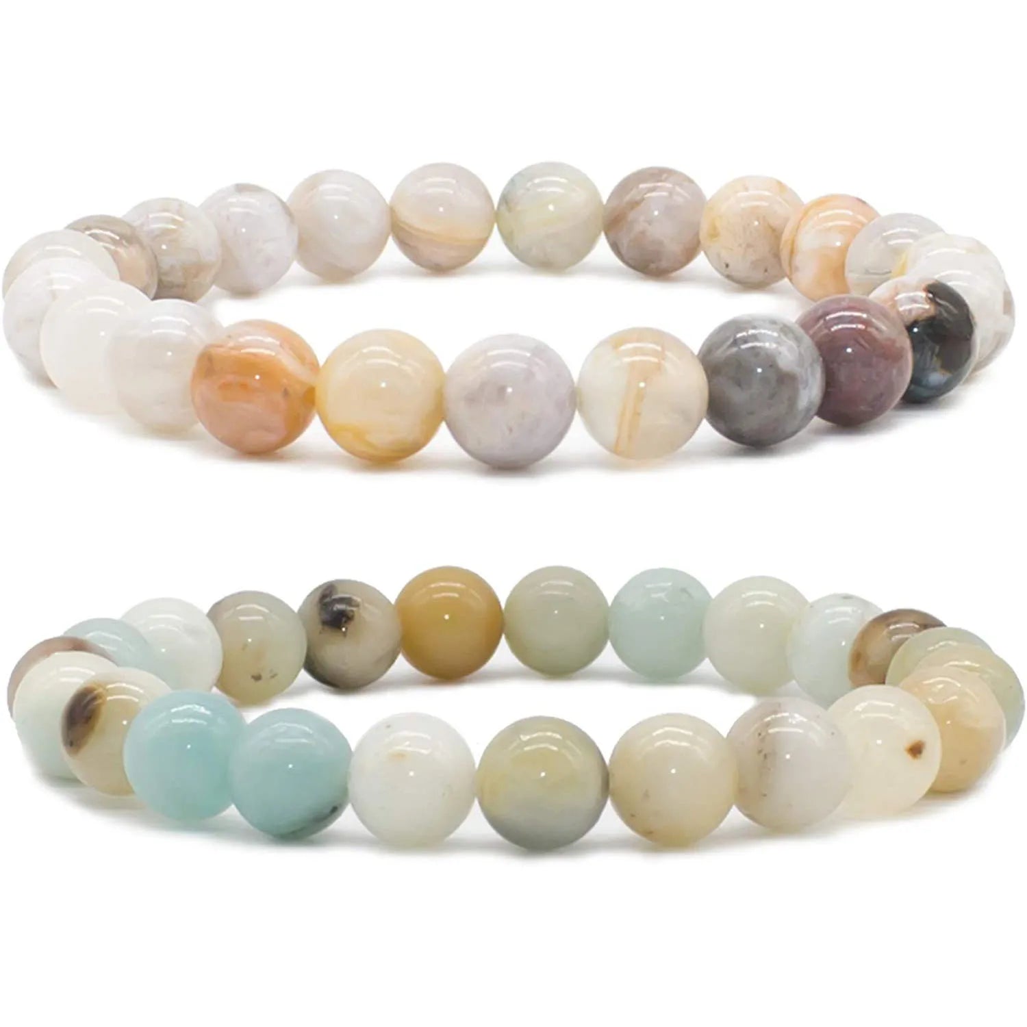 Natural Gemstone Reiki Bracelet Healing Crystals Handmade 8mm Round Beads Stretch Bracelet