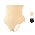 High Waist Women's Breathable Eco-Friendly Nylon Butt Lifter Slimming Thong Control Panties Medium Control Non-slip Insert
