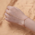 Fashion Jewelry 925 Sterling Silver Gold Plated Ultra Bright Ceramic Tile Sleeve Chain Minimalist Finger Link Chain Bracelet