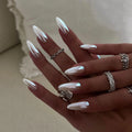 24 Pcs Minimalist New Product Coated Pure Color Almond Short Style Acrylic Press on Nails Customize False Nails 3497
