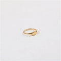 18k Gold Plated Stainless Steel Small Oval Shape Statement Signet Ring for Women