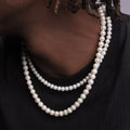 4mm 6mm 8mm Round White Imitation Pearls Necklace Fashion Sea Pearl Choker Women Silver Tarnish Free Necklace Jewelry