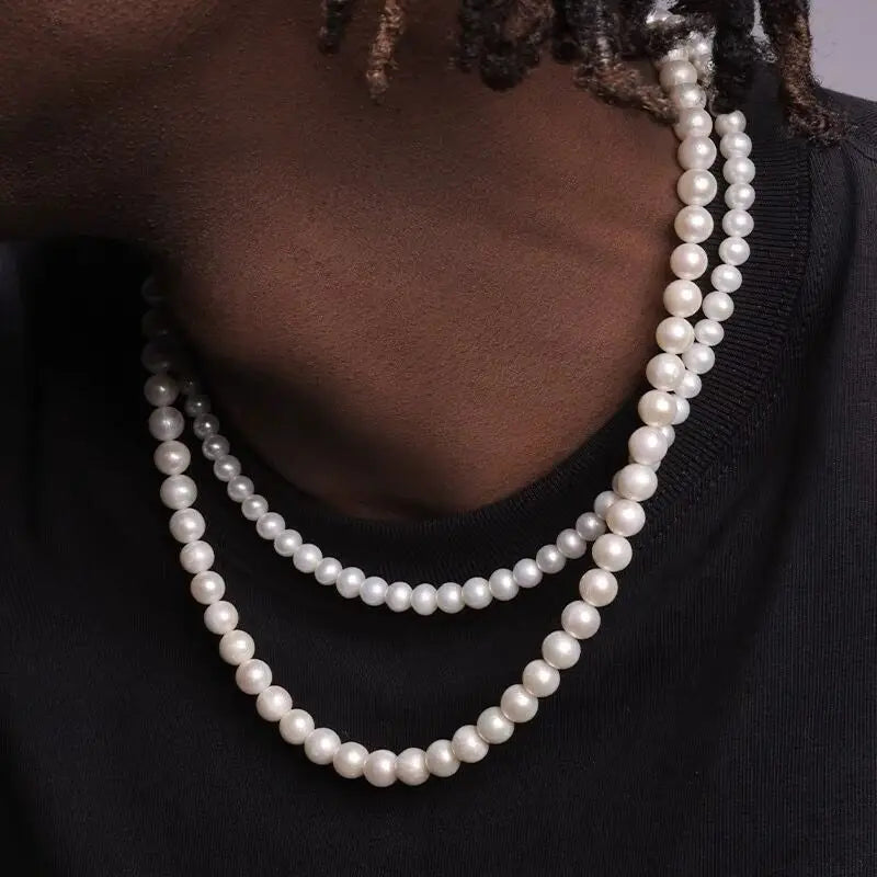 4mm 6mm 8mm Round White Imitation Pearls Necklace Fashion Sea Pearl Choker Women Silver Tarnish Free Necklace Jewelry