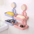 Wall Mounted Double Layer Drain Soap Tray Plastic Bathroom Accessories-Storage Holders & Racks Wheat Straw Shower Soap Dish MegaBDM