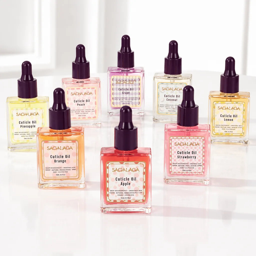 SAGALAGA Vitamin E Nourishing Cuticle Oil Peach Scent Nail Repair for Weak Brittle Nails 15ml Dropper Bottle Nail Care Products
