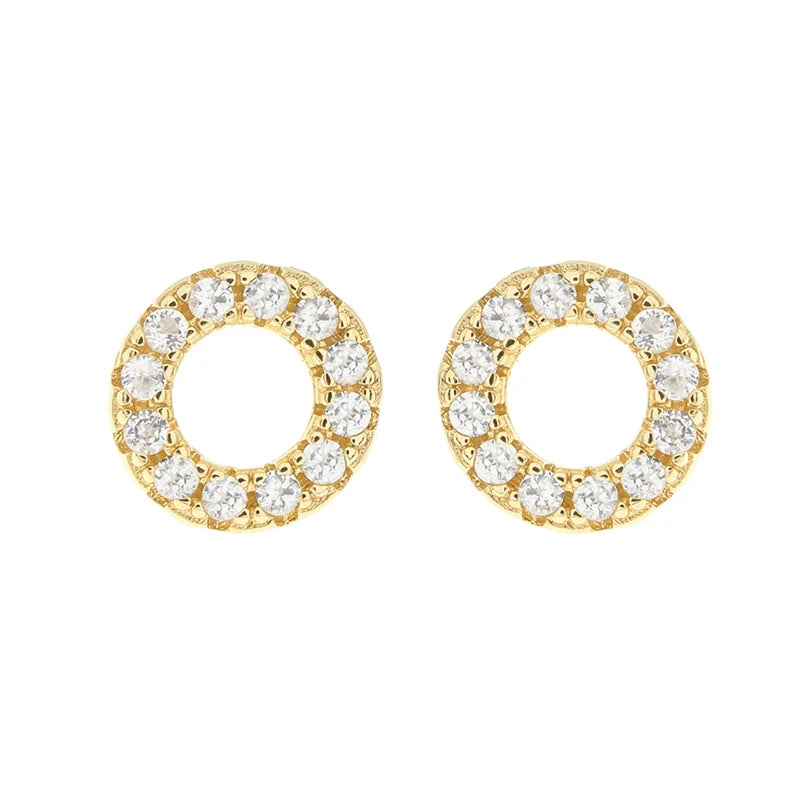 Gemnel 925 Sterling Silver Cubic Zirconia Circle Round Stud Earing Designs