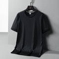 Men's Ice Silk T-Shirt Quick-Drying Breathable Knitted Lightweight 180 Grams Solid Color Short-Sleeved Casual Summer Top