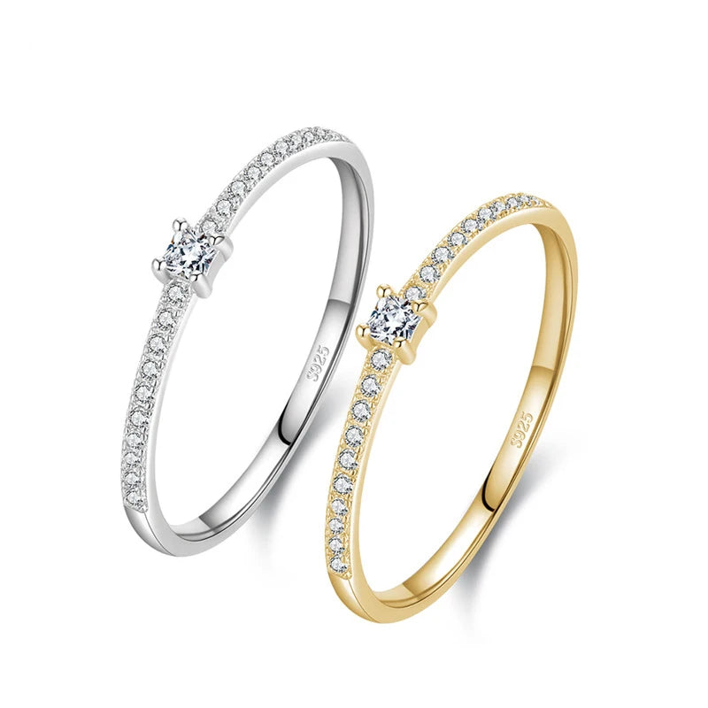 Hainon S925 Sterling Silver Simple Ring Female Fine Ring Personality Index Finger Ring Fashion Jewelry Gift Card Flannel Bag Set