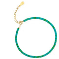 Minimalist Natural Turquoise Beaded 925 Sterling Silver Adjustable Bracelet