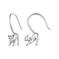 925 Sterling Silver Solid Kitty Cat Drop Dangle Earrings for Women Girl Party Birthday Jewelry Lovely Family Gift SCE1618
