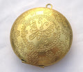 Large Photo Locket 51mm Textured Butterfly Flowers Brass Necklace Pendant