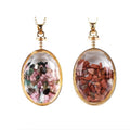 Vintage Oval Perfume Glass Wishing Bottle Pendant Colorful Crystal Healing Gemstone Tourmaline Red Jasper Chip Bead Necklace