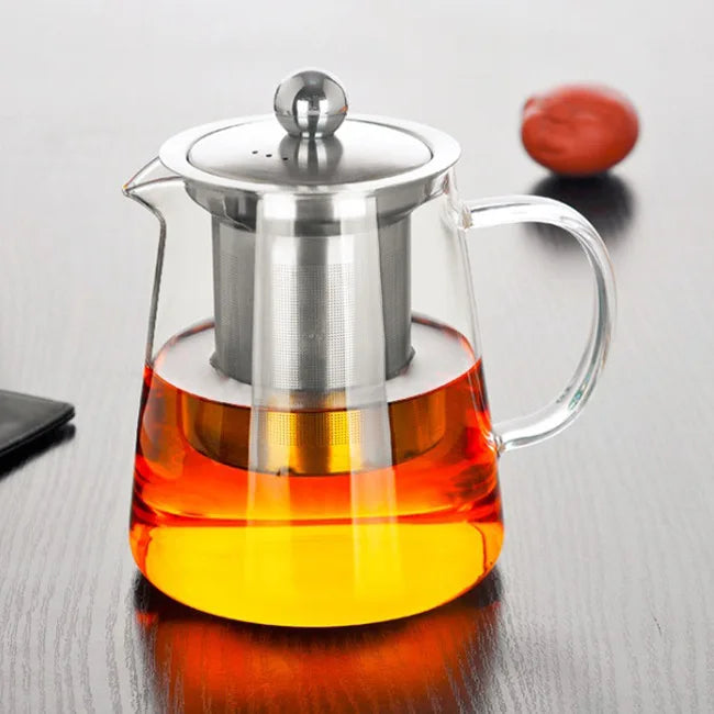 450ml Glass Teapot With Infuser Tea Pot Kettle Stovetop Safe Blooming and Loose Leaf Tea Maker Set