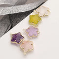 Natural Amethyst Crystal Quartz Natural Flower Shape Gemstone Connector for Bracelet Making