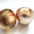 Natural Agate Teacup Crystal Bowl  Manual Carving Agate Jade Stone Cups Bowls for Special Christmas Gift