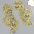 Hot Selling Multiple Styles Metallic Gold Three-dimensional Flowers Embroidered Appliques Retro Lace Clothing Patches