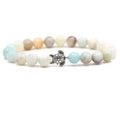Turtles Beads Bracelet Natural Stone Elastic Friendship Bracelet for Women Men