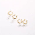 2021 Ins Hot Earring 18K PVD Gold Plated Baroque Pearl Hoop Earrings Tarnish Free Earring
